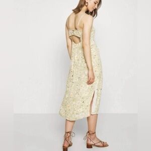 American Eagle Outfitters Floral Keyhole Back Midi Dress Cottagecore